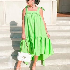 Tie strap high low babydoll dress